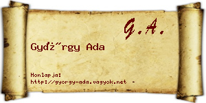 György Ada névjegykártya